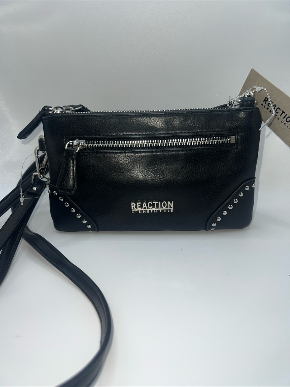 Kenneth Cole Reaction Hillary Black Studded Crossbody Wristlet